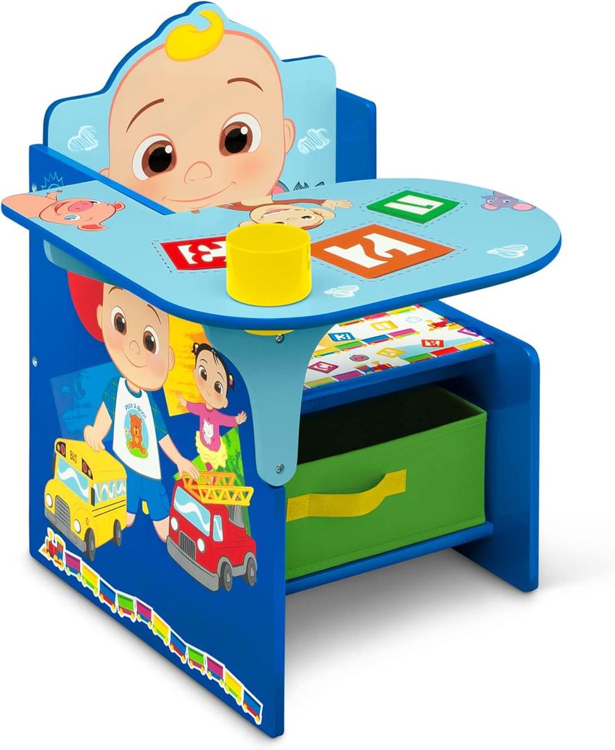 Delta Children Chair Desk with Storage Bin - Greenguard Gold Certified, CoComelon (Cocomelon)