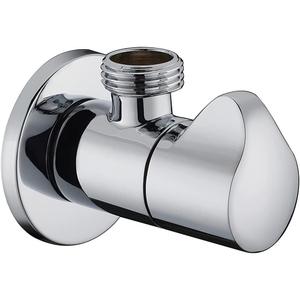 Earl Diamond Modern Solid Brass Angle Stop Valve Shut Off Quarter Turn Water Bathroom Shower Plumbing Commercial 1/2 inch Male IPS G1/2 Tail wing Knob (Polished Chrome)
