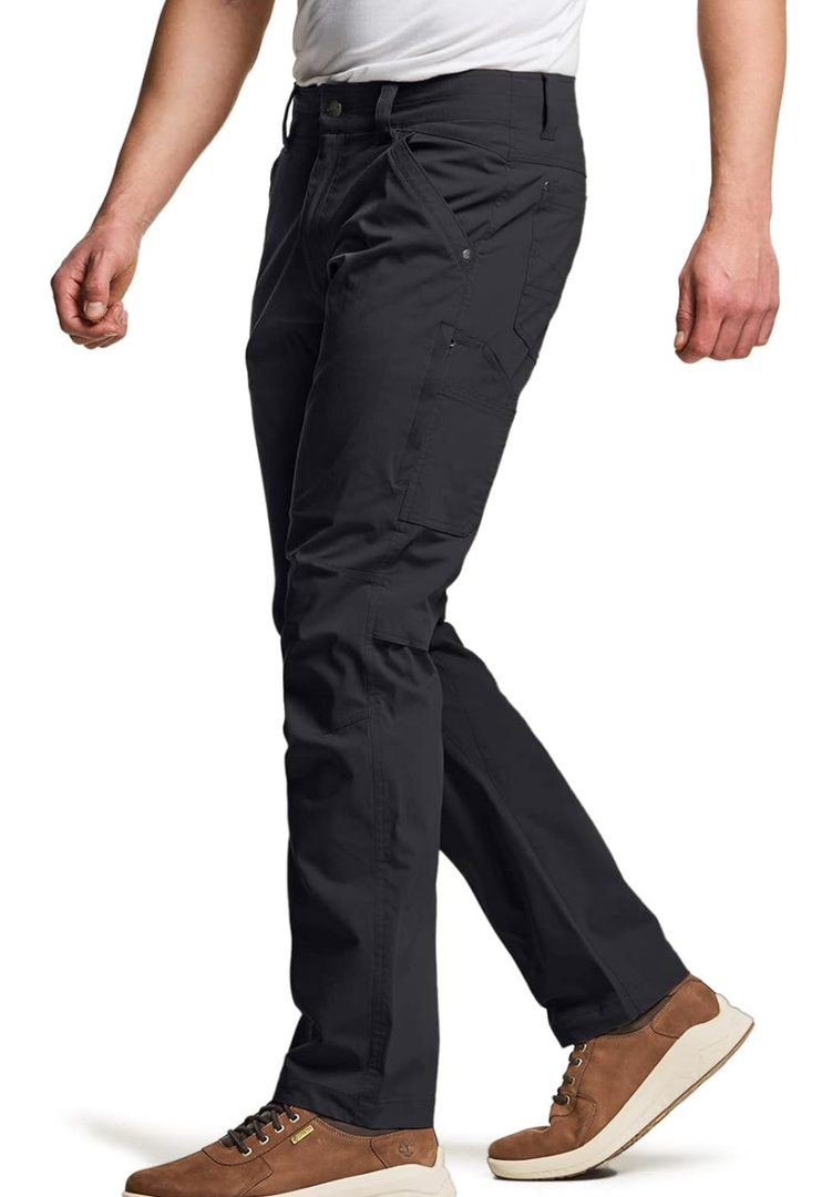 CQR Men's Vent Stretch Pants, Quick Dry Lightweight Casual Cargo Pants, Water Resistant Straight-Fit Utility Work Pants 34Wx30L