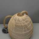 Arturesthome Natural Rattan Pendant Light for Kitchen Island, Woven Lamp Shade Chandelier, Hanging Ceiling Light, Handmade Lampshade Rope Lamp D15.7in*13.7in