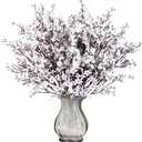 Sggvecsy 15 Pcs Babys Breath Artificial Flowers Gypsophila Bouquets Bulk Real Touch Fake Silk Flowers for Home Wedding DIY Floral Arrangement Kitchen Table Centerpiece Festival Decoration (White)