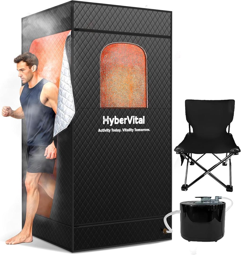 Sauna Box, Portable Sauna for Home, Large Sauna Tent with 3.0L Steamer for Full Body SPA, Easy Assembly Quick Heat-Up Sauna Experience (Black and Grey)