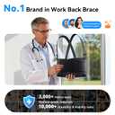 Work Back Brace for Men & Women, Adjustable Lower Back Support Belt with Suspenders for Back Pain Relief, Moving Construction Warehouse Heavy Lifting Safety & Protection (Black, Large)