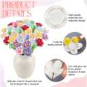 RattanView 24 Set 3D DIY Flower Ceramics to Paint Kit Ready to Paint Your Own Flower Figurines Unpainted Ceramics Spring Painting Statues Crafts for Adult Party Favor