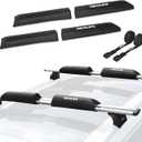 Soft Roof Rack Pads with Two 15 Ft Tie Down Straps for Surfboard, SUP Paddleboard, Snowboard, 28/34inch (Pair) (Black)