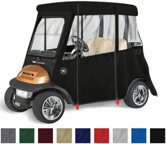 Greenline Eevelle USA Golf Cart Enclosure 2 Passenger Golf Car Cover Heavy Duty, 300D Waterproof DS (68" L x 40" W x 64" H) - Driving Enclosure - Bunker Sand