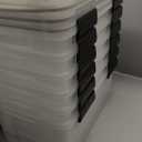 IRIS USA WeatherPro 19 Qt Storage Bins with Lids, 6 Pack, BPA-Free Plastic Gasket Box with Tight Latch and Seal, Stackable Nestable Tote Tub - Clear/Black