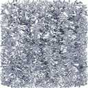 Sosation 50 ft Christmas Tinsel Garland Christmas Tree Twist Garland Bulk Glitter Metallic Streamer Indoor Outdoor Hanging Xmas Decorations(Silver)