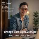 Goiteia Orange Blue Light Blocking Glasses-Retro 70s Blue Light Glasses for Men Women, Easier Sleep and Migraine Relief (Black)
