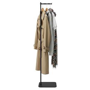 Adjustable Clother Display Stand 61"-75", Metal Clothing Display Rack Freestanding,Single Arm Clothes Rack,Costumer Stand for Coat and T-shirt Hanging in Shops,Retail Stores,Home (Black)