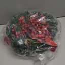 ATDAWN 3 Pack Mini Christmas Wreath, Lighted Christmas Front Door Wreath, Xmas Wreath for Holiday Christmas Party Decorations (Plaid Bow)