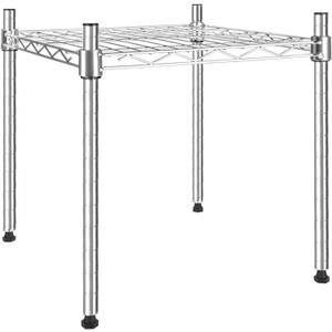 YSSOA 1-Tier Shelving Unit, 15" W x 13.8" D x 15" H Wire Metal Stackable Storage, Chrome