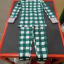 HonestBaby Unisex-Baby Organic Cotton Holiday Pajama Set,  2T, Painted Buffalo Check Emerald