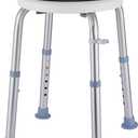 Shower Stool Chair for Inside Shower | Upgrade Small Corner Plastic Stool for Seniors Adult, 360 Swivel Shower Seat Stool for Bathroom (Light-Blue)