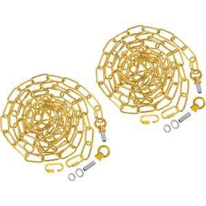 PATIKIL 10 Feet Lighting Chain for Hanging Lamp, 2 Set Chandelier Chain Light Fixture Chain Load Capacity 65 Lbs for Pendant Light, Ceiling Fan, Gold