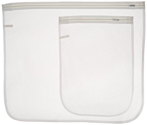 Whitmor Zippered Mesh Wash Bags - White (2 Piece Set)