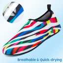 Metog Men Women Water Shoes Quick-Dry Aqua Socks Barefoot Slip-on for Beach Swim Sport Surf Yoga Exercise (7-8 Women/6-7 Men, Color Wave)