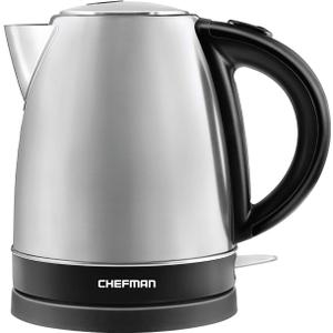 Chefman Stainless Steel Electric Kettle w/ 360 Swivel Base, Auto Shut Off & Boil Dry Protection, BPA-Free Interior and Cool-Touch Handle, 7+ Cup Capacity, 1.7 Liter, 1500W