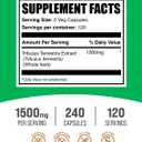 BulkSupplements.com Tribulus Terrestris Capsules - Herbal Supplement, Tribulus Terrestris 1500mg - Gluten Free, 2 Capsules per Serving, 240 Count (Pack of 1)