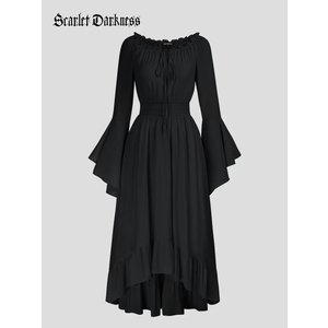 Scarlet Darkness Off Shoulder High-Lo Renaissance Pocket Dress Size Large