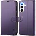 TUCCH Case Wallet for Galaxy S26+ Plus, Magnetic PU Leather Stand [RFID Blocking] 4 Card Slot Protective Flip Cover with [TPU Shockproof Interior Case] Compatible with Galaxy S26+ 6.7", Deep Purple