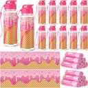 Reallnaive 24 Pack Baseball Ice Cream Drip Party Favor Bulk 12 Pcs 17 oz Plastic Ice Cream Drip Water Bottles Bulk 12 Pcs 40"x12" Baseball Cooling Towels for Sport Team Gift Stuff Party Favors