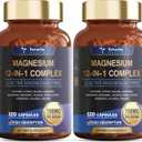 Magnesium Complex 700mg 12 in 1 Magnesium Supplement with Glycinate Citrate Malate Oxide Taurate Aspartate Orotate Magnesium Relaxation,Muscle,Heart Support, Vegan 120 Capsules 2PK