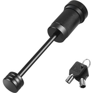 METOWARE Trailer Tongue Coupler Lock 1/4" Dia, 3-1/2" Span, Trailer Hitch Lock for Latch-Type Coupler, Black Trailer Pin Lock for Towing Trailer RV Car Boat Truck (1 Pack)