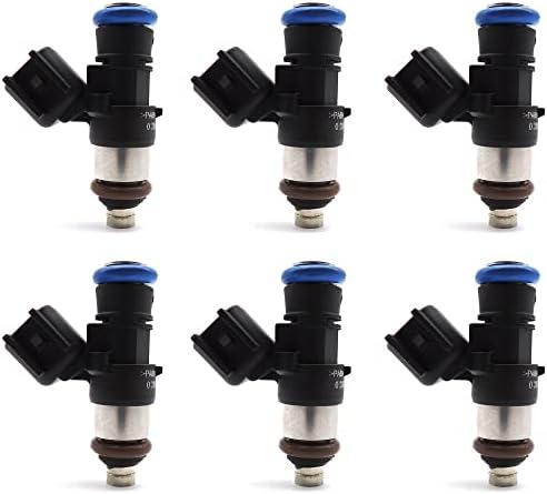 New HiSport Fuel Injectors 0280158091 Compatible with FORD LINCOLN MAZDA 3.5L 3.7L V6 2007-2011 6 PCS Replacement FJ1000 67606 7T4E-C5A 7T4Z-9F593-CA 0280158077