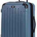 Kenneth Cole REACTION Renegade Luggage Expandable 8-Wheel Spinner Lightweight Hardside Suitcase, Granite Blue, 24-Inch Checked