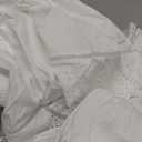 MIYE Wrap Around Ruffled Lace Bed Skirt, Elastic Dust Ruffle with Adjustable Belts, Easy to Put On, Bed Frame Cover, Machine Washable (Embroidered/White, King/Queen-15 Drop)