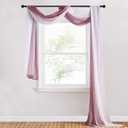 NICETOWN Decorative Wedding Arch Draping Window Scarf Curtains, Romantic Mauve Ombre Voile Sheer Soft Window Scarf Valances for Outdoor/Indoor Big Events, Set of 2, W60 x L216