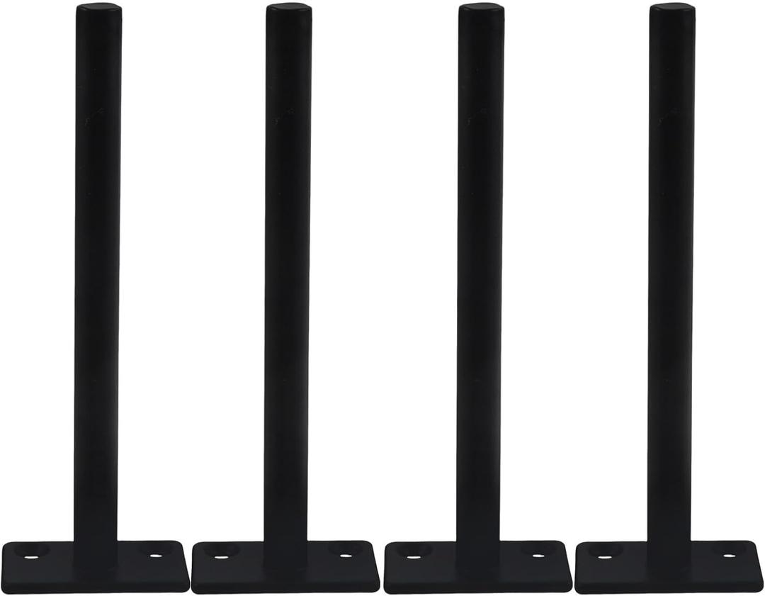 8-Pack 8 Inch Hidden Floating Shelf Bracket, Heavy Duty Blind Shelf Support Hardware | Invisible Wall Brackets for Kitchen, Fireplace Mantel Wood Shelves | Black Powder Coated Solid Steel