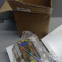 Blivuself Tiffany Style Stained Glass Bohemian Block Table lamp Living Room Bedroom Bedside Flower Vase Decor Small Night Light Mini Cute Kids Accent Cottage Aesthetic Nightstand Cylinder Desk lamp