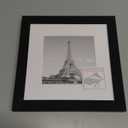 Upsimples 6x6 Picture Frame, Display Pictures 4x4 with Mat or 6 x 6 Without, Wall Hanging Square Frames, Black, 1 Pack