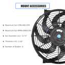 14 Inch Slim Fan Push Pull Electric Radiator Cooling Fan Universal High Performance 12V 90W Motor with Fan Mounting Kit (Black)