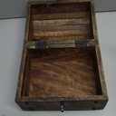 Nautical Cove Treasure Chest Keepsake and Decorative Wood Box (Large 8x6x6) - Storage Box, Wooden Box with Hinged Lid, Rustic Storage, Pirate Storage Box, Vintage Wooden Chest