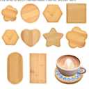 KDBDSYZB 10Pcs DIY Wooden Mosaic Tiles Coasters Kits Bases,Various Shapes Substrates Drinking Cup Coaster,Blank Base Trays,Art Plate,DIY Supplies for Arts and Crafts Handmade Home Decor Gift