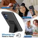 Compatible with Samsung Galaxy S25 5G 2025 Stand Case, Hide Folding Kickstand Silicone TPU Shockproof Protective Cover Case for Samsung S25 5G - Black