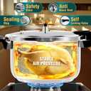 WantJoin Pressure Cooker, 8 Quart Stainless Steel Pressure Canner, Induction Compatible Cookware with Spring Valve Safeguard Devices,Compatible with Gas & Induction Cooker