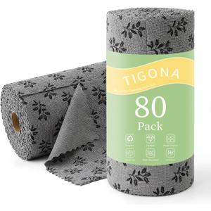 Microfiber Cleaning Cloth Roll,80 Pack Cleaning Towels,Lint Free Rags Paper Towels & Tear Away Reusable Towels,Washable Shop Rags Floral Wipe Cloth,Wash Cloths Dish Rags for Car Kitchen Window