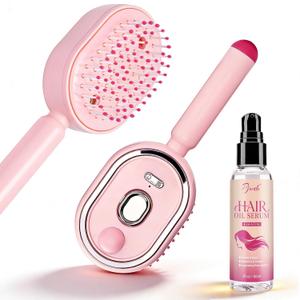 Pjordo Electric Spray Air Cushion Comb for Women, Retractable Hair Massage Brush for Thick, Fine & Curly Hair, Hair Oil Serum for Nourishing, Smoothing & Moisturizing, Relieve Hair Tangles & Dryness