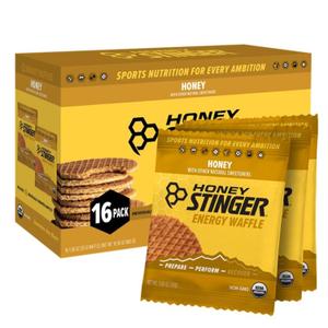 Honey Stinger Organic Honey Waffle, Energy Stroopwafel for Exercise, Endurance and Performance, Sports Nutrition for Home & Gym, Pre and Post Workout, Box of 16 Waffles, 16.96 Ounce (Pack of 16) Best By August 02, 2026