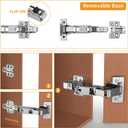 Chibery 2 Pack 165 Degree Frameless Lazy Susan Hinge, Clip ON Plate for Easy Installation, Soft Close Multi-Pivot Concealed Hardware for Corner Kitchen Cabinet, Cupboard Folded, Folden Door, Closets