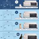 Calming Medium Dog Bed for Couch, 35 x 31 inch Removable Couch Cover for Dogs Washable, Non-Slip Fluffy Plush Dog Sofa Mat for Furniture Protector - Dark Grey
