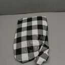 Smiry Rectangle Picnic Table Cloth, Elastic Waterproof Fitted Vinyl Tablecloths, Flannel Backed Buffalo Plaid Table Covers for Dining, Camping, Outdoor (Black and White, 30" x 60")