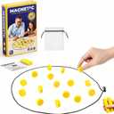 Magnetic Game with String, Magnetic Chess Game with 20 Stones & Adjustable Rope  Portable Travel Strategy Puzzle Game, Multiplayer Family Party Game for Kids & Adults