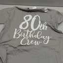 80th Birthday Crew 80 Years Old Matching Group Party T-Shirt (Gray, M)