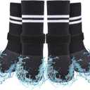 SCENEREAL Anti Slip Dog Boots & Paw Protectors for Hardwood Floor, Extended Dog Socks to Prevent Licking Paws, Waterproof Pet Snow Rain Shoe for Winter Medium Senior Dogs, Black M (Medium(Paw width 2.04in/5.2cm))