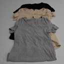 V Neck T Shirts for Women - Summer Fashion Trendy Outfits Clothes - Lightweight Soft Casual Women T Shirt
3  Pack Black, Grey, Tan Size M